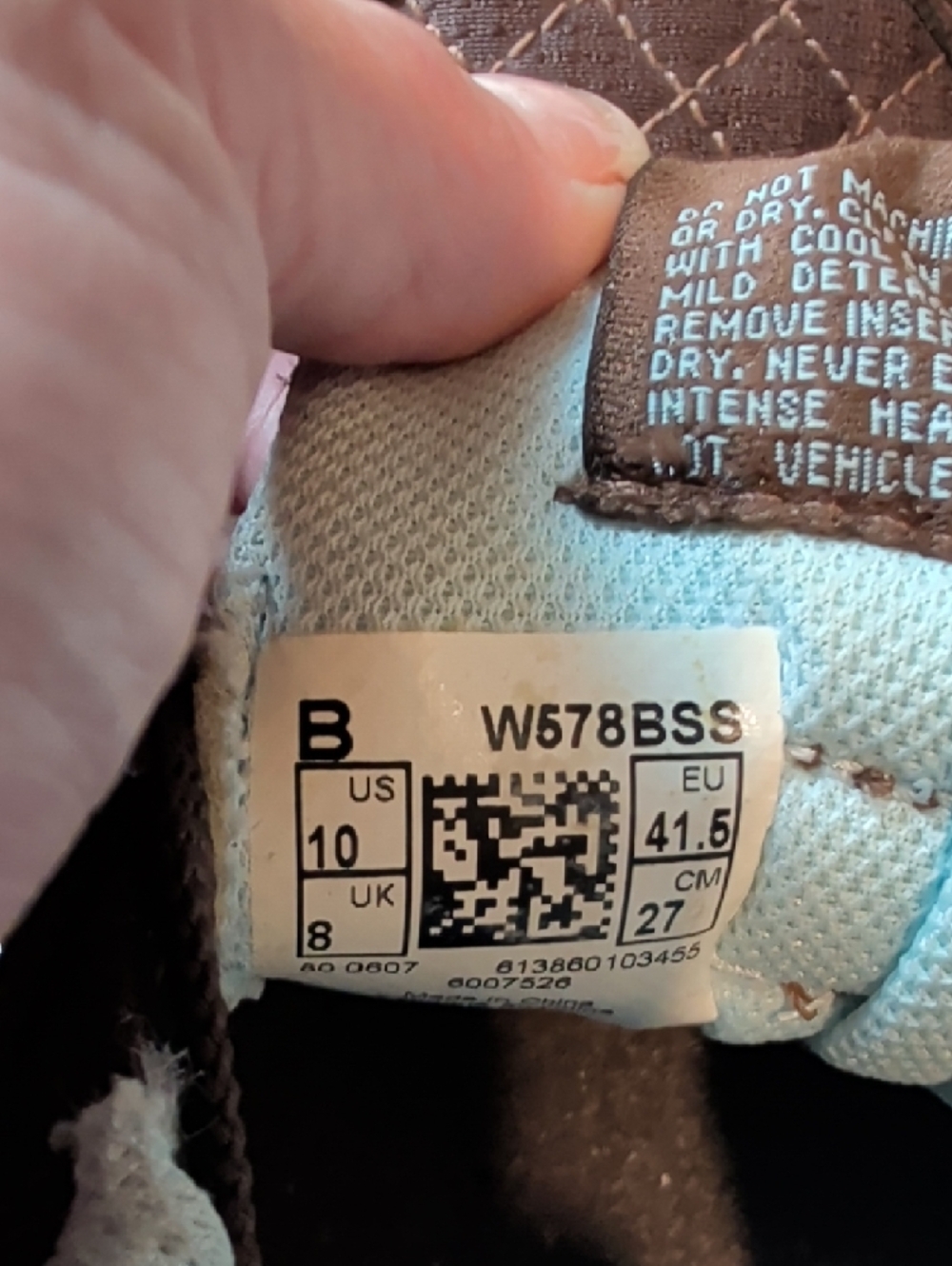 New Balance Women's Brown Quilted Suede Sneakers with Cream Accents - Picture 2 of 4